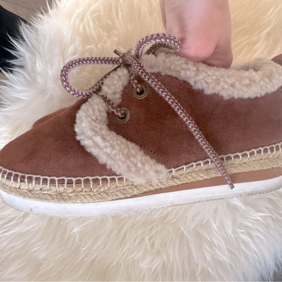 Women’s See By Chloe Genuine Shearling  Lace-Up Espadrille size 37 - Picture 9 of 9